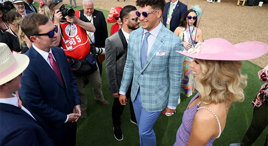 1UP Sports Marketing clients Patrick and Brittany Mahomes attend the 2024 Kentucky Derby